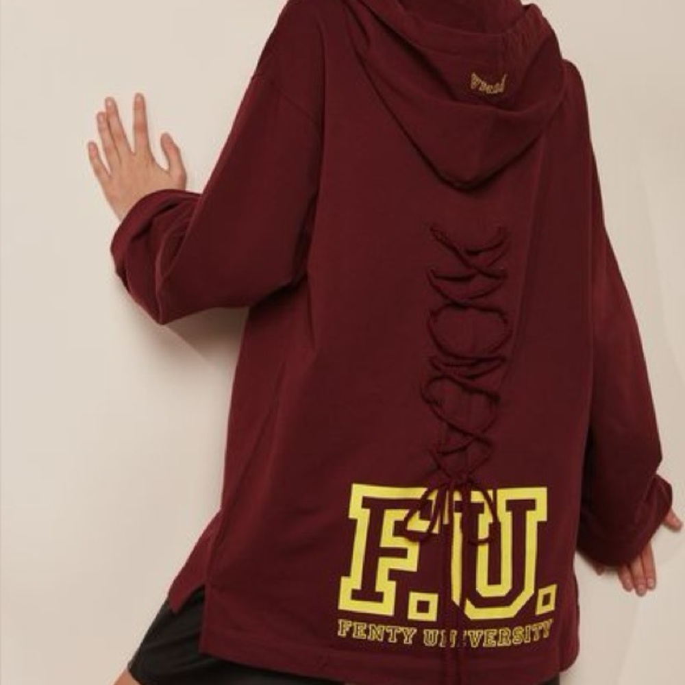 Fenty Puma by Rihanna Fenty University longline tie-back hoodie